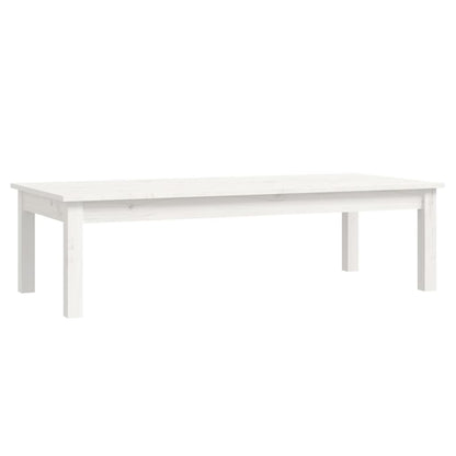 Tavolino da Salotto Bianco 110x50x30 cm Legno Massello di Pino | homemem39