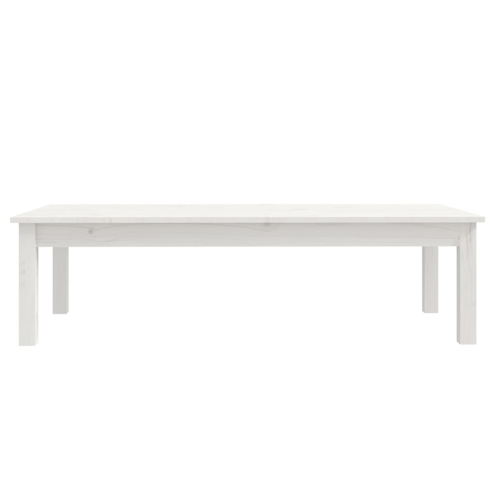 Tavolino da Salotto Bianco 110x50x30 cm Legno Massello di Pino | homemem39