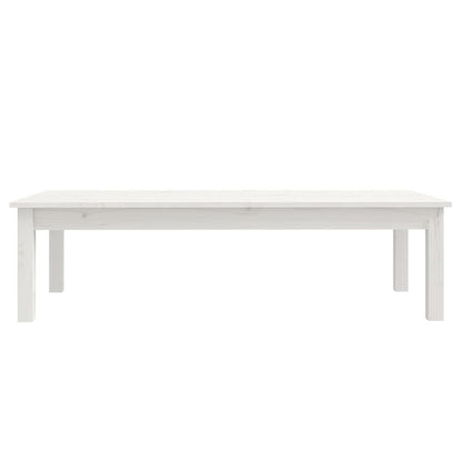 Tavolino da Salotto Bianco 110x50x30 cm Legno Massello di Pino | homemem39