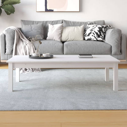 Tavolino da Salotto Bianco 110x50x30 cm Legno Massello di Pino | homemem39