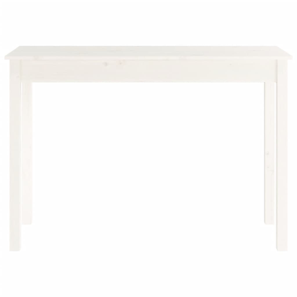 Tavolo Consolle Bianco 110x40x75 cm in Legno Massello di Pino