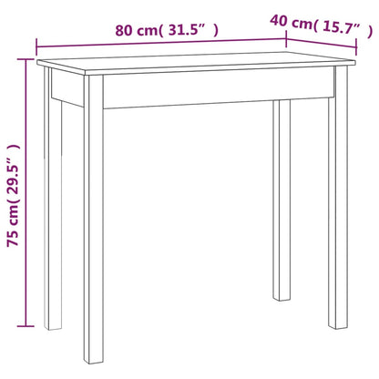 Tavolo Consolle 80x40x75 cm in Legno Massello di Pino | homemem39