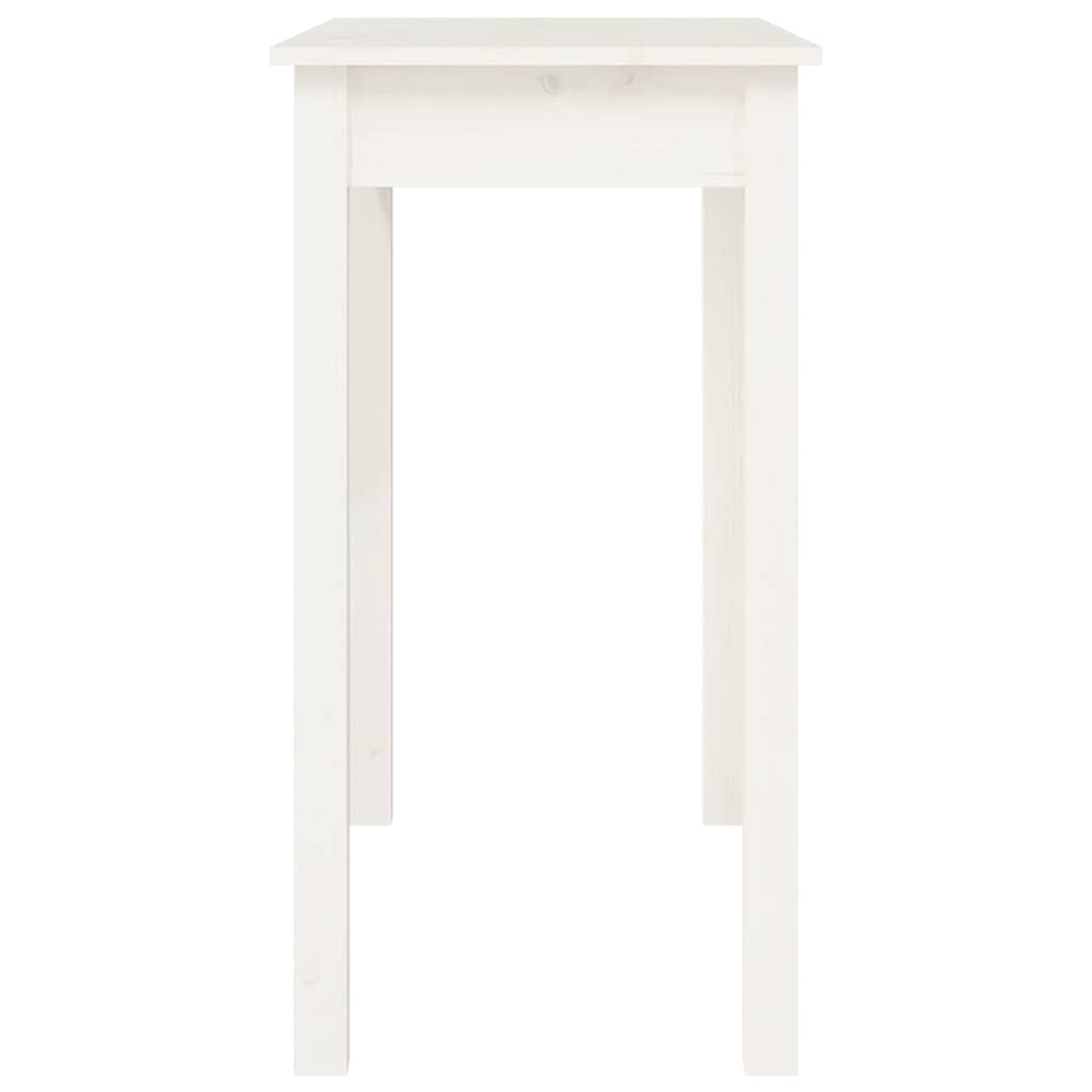 Tavolo Consolle Bianco 80x40x75 cm in Legno Massello di Pino