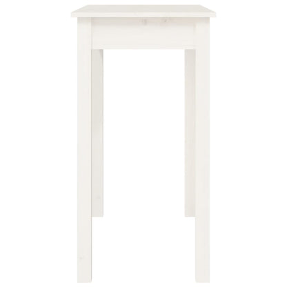 Tavolo Consolle Bianco 80x40x75 cm in Legno Massello di Pino - homemem39