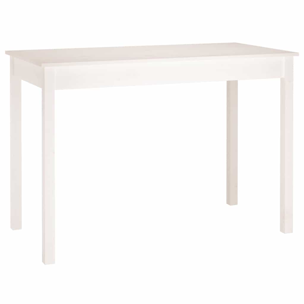 Tavolo da Pranzo Bianco 110x55x75 cm in Legno Massello di Pino