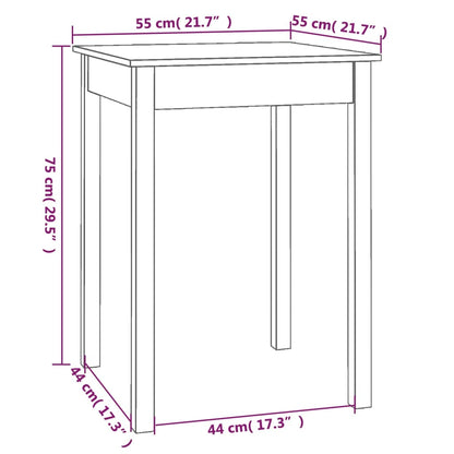 Tavolo da Pranzo 55x55x75 cm in Legno Massello di Pino | homemem39