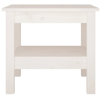 Tavolino da caffè bianco 45x45x40 cm in legno massello di pino | homemem39