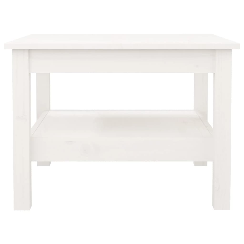 White Coffee Table 55x55x40 cm Solid Pine Wood