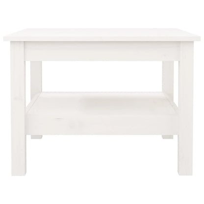 Tavolino da Salotto Bianco 55x55x40 cm Legno Massello di Pino