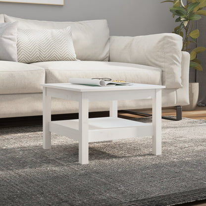White Coffee Table 55x55x40 cm Solid Pine Wood