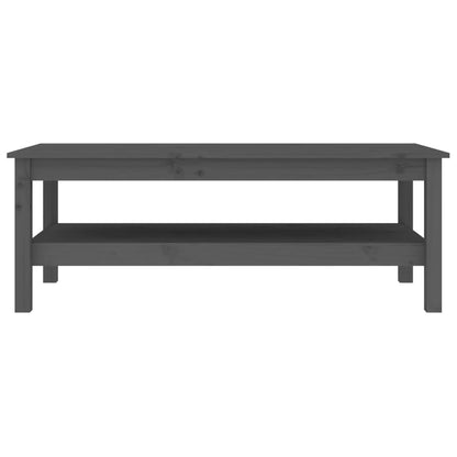 Tavolino da Salotto Grigio 110x50x40 cm Legno Massello di Pino - homemem39