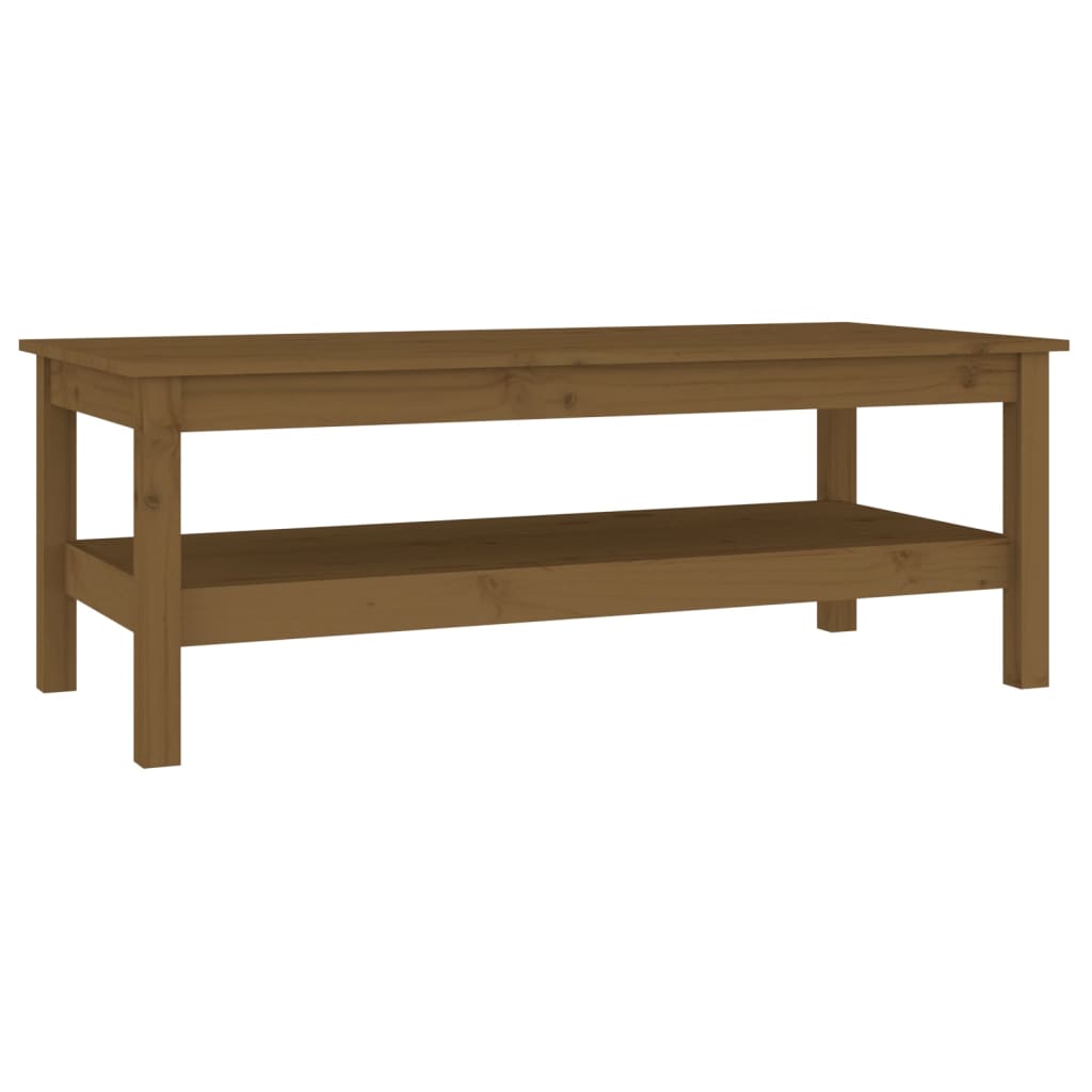 Tavolino da Salotto ambra 110x50x40 cm Legno Massello di Pino | homemem39