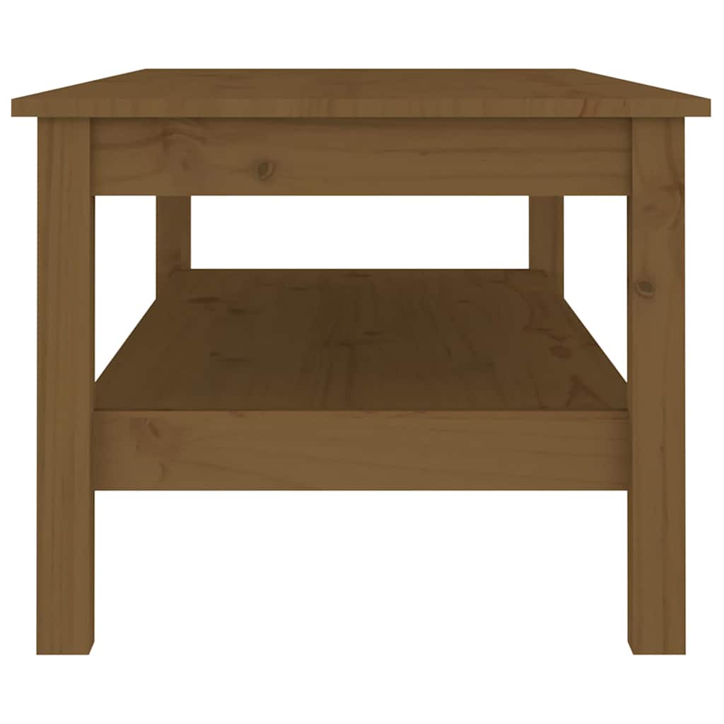 Tavolino da Salotto ambra 110x50x40 cm Legno Massello di Pino