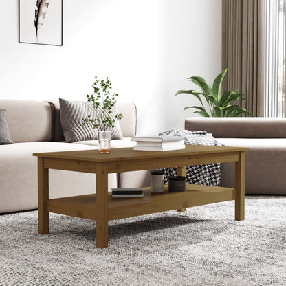 Tavolino da Salotto ambra 110x50x40 cm Legno Massello di Pino | homemem39