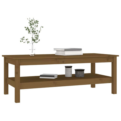 Tavolino da Salotto ambra 110x50x40 cm Legno Massello di Pino