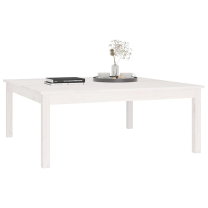 Tavolino da Salotto Bianco 100x100x40 cm Legno Massello di Pino | homemem39