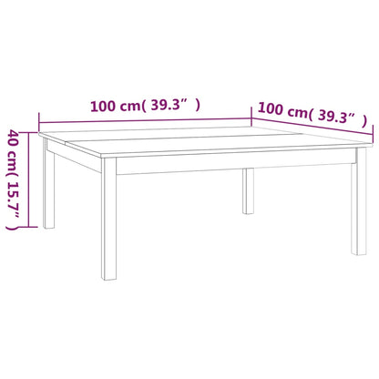 Tavolino da Salotto Marrone Cera 100x100x40 cm Legno di Pino | homemem39