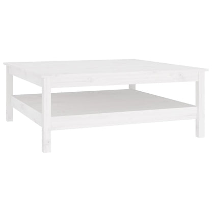 Tavolino da caffè bianco 100x100x40 cm in legno massello di pino | homemem39