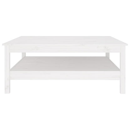 Tavolino da caffè bianco 100x100x40 cm in legno massello di pino | homemem39