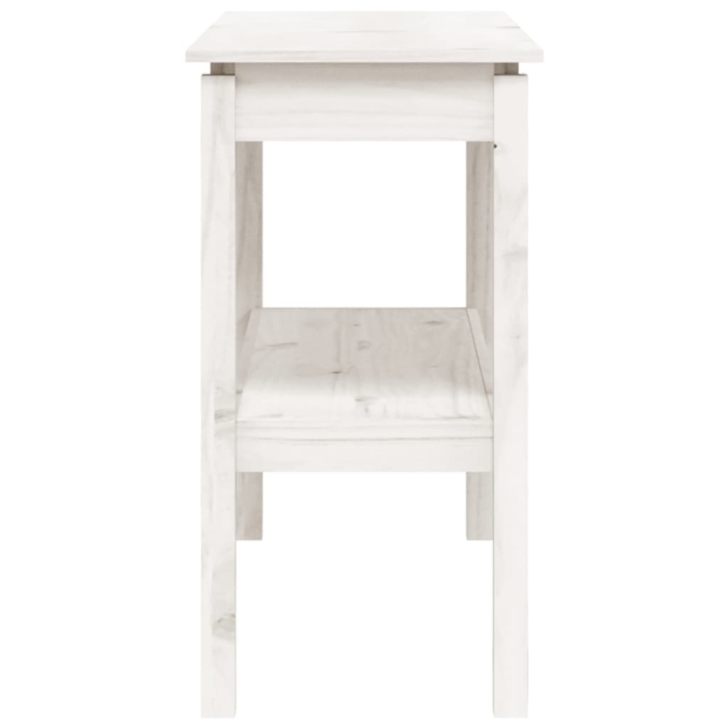 Tavolo Consolle Bianco 110x40x75 cm in Legno Massello di Pino - homemem39