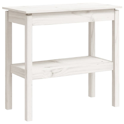 Tavolo Consolle Bianco 80x40x75 cm in Legno Massello di Pino - homemem39