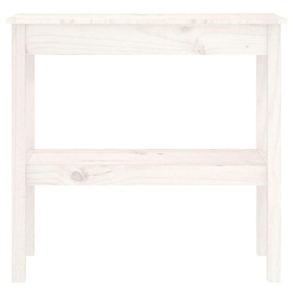 Tavolo Consolle Bianco 80x40x75 cm in Legno Massello di Pino | homemem39