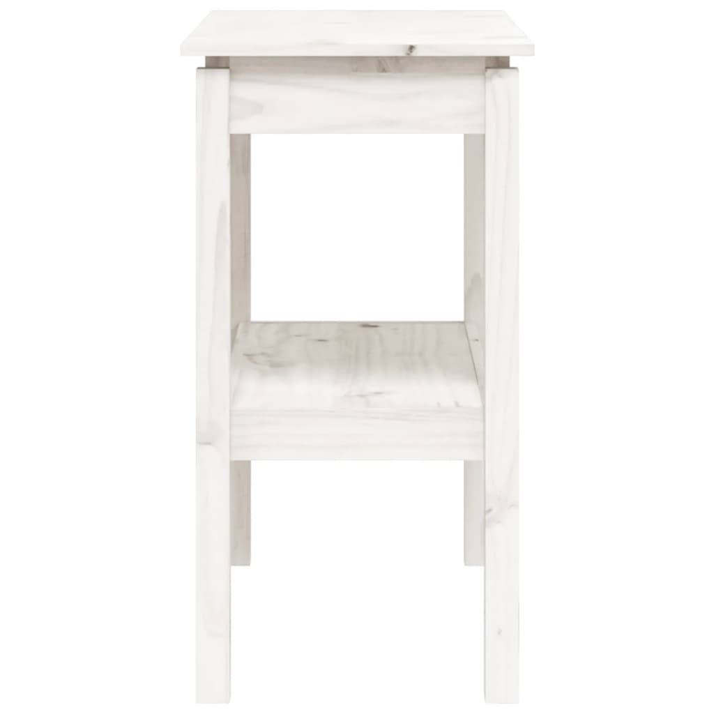 Tavolo Consolle Bianco 80x40x75 cm in Legno Massello di Pino - homemem39