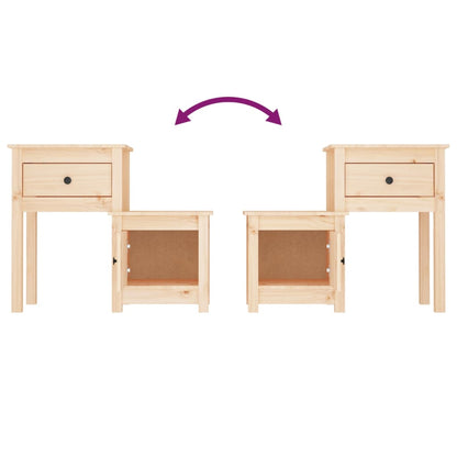 Comodino 79,5x38x65,5 cm in Legno Massello di Pino | homemem39