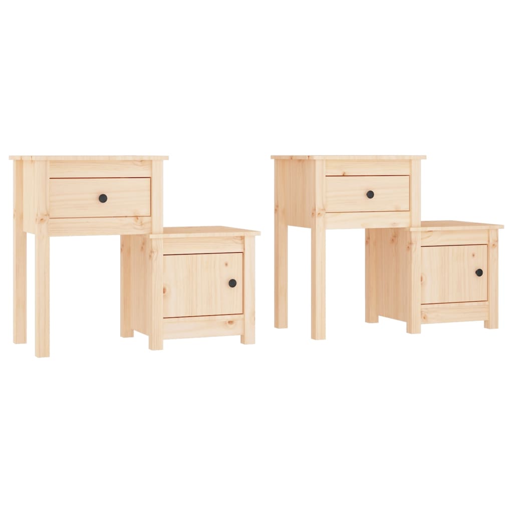 Comodini 2 pz 79,5x38x65,5 cm in Legno Massello di Pino - homemem39