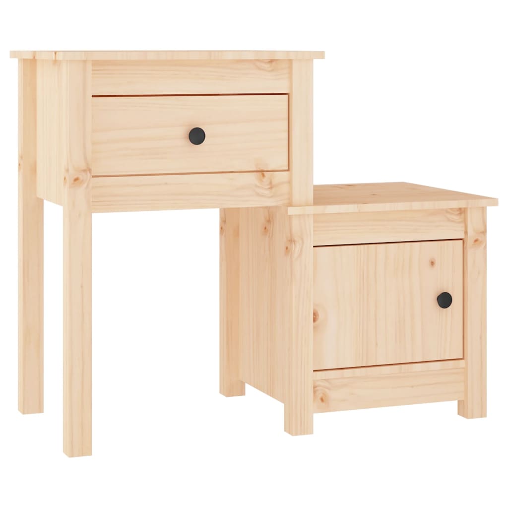 Comodini 2 pz 79,5x38x65,5 cm in Legno Massello di Pino - homemem39