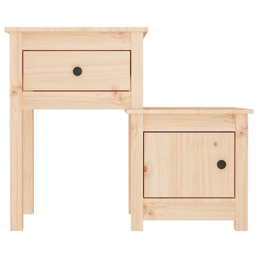 Comodini 2 pz 79,5x38x65,5 cm in Legno Massello di Pino - homemem39