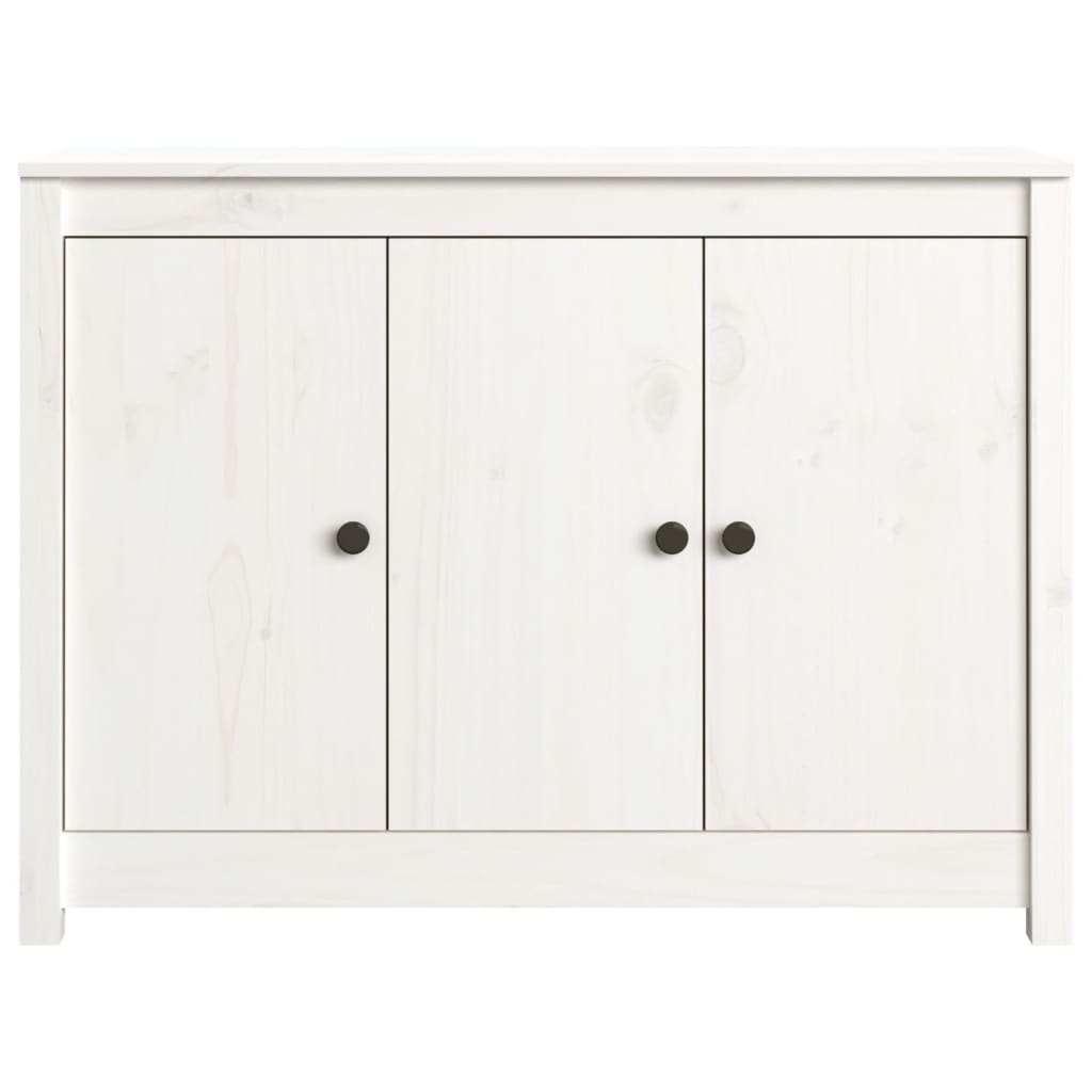 Credenza Bianca 100x35x74 cm in Legno Massello di Pino - homemem39