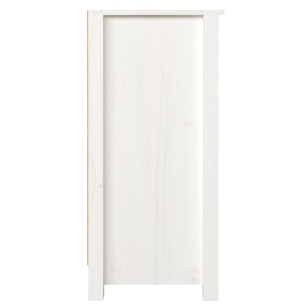 Credenza Bianca 100x35x74 cm in Legno Massello di Pino - homemem39