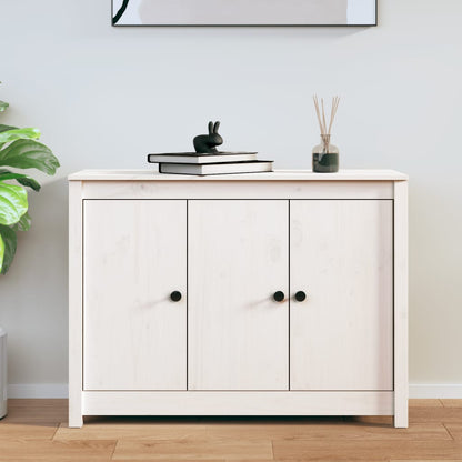Credenza Bianca 100x35x74 cm in Legno Massello di Pino - homemem39
