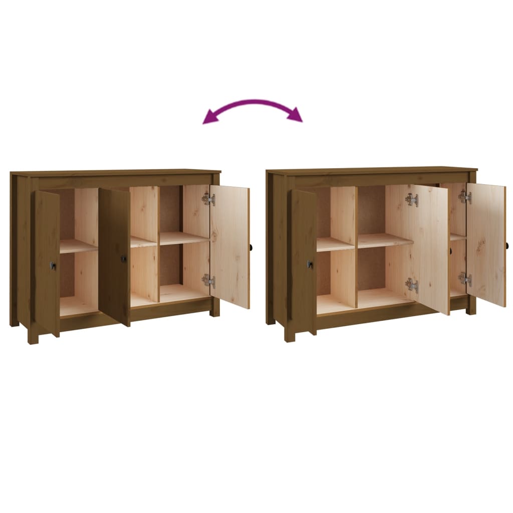 Credenza ambra 100x35x74 cm in Legno Massello di Pino - homemem39