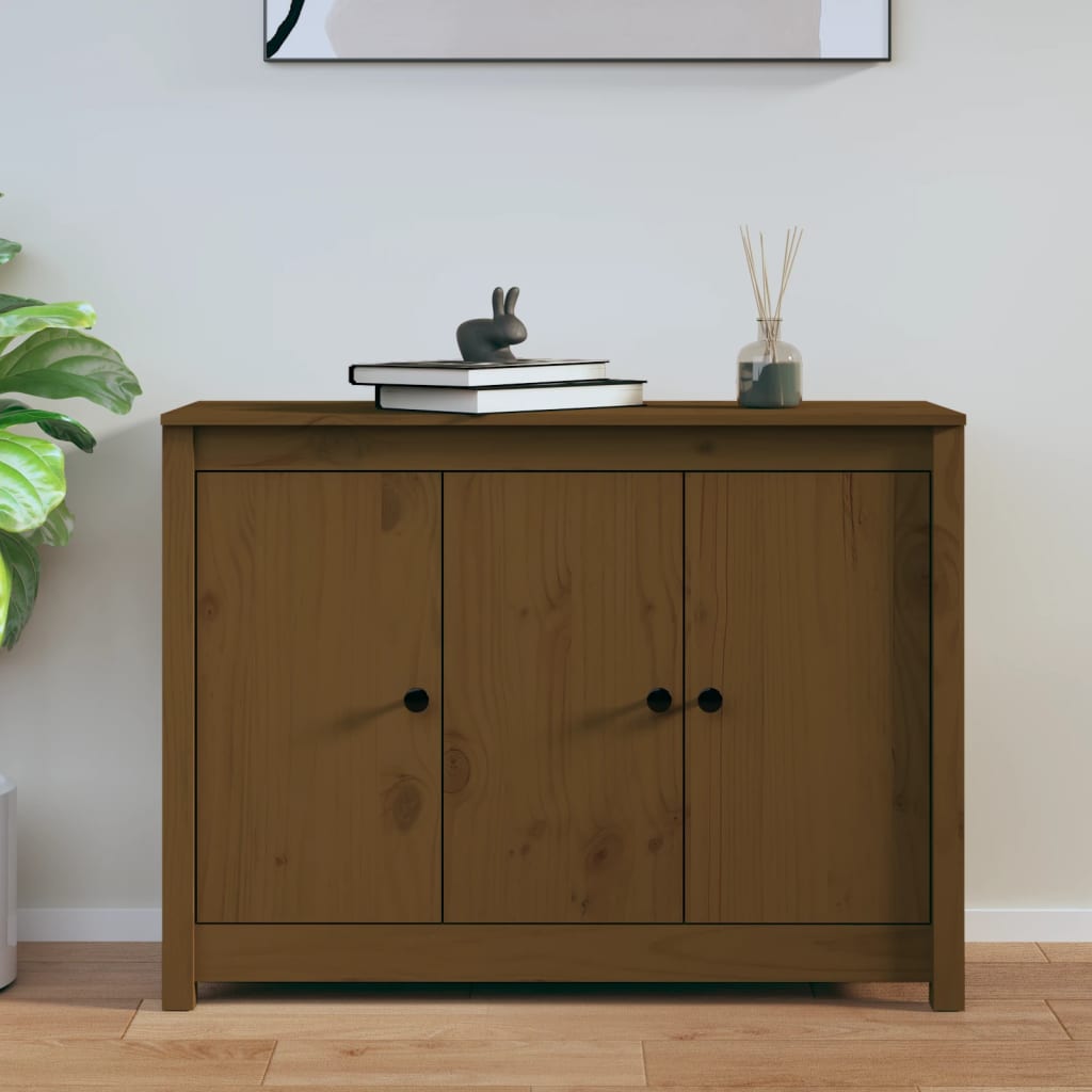 Credenza ambra 100x35x74 cm in Legno Massello di Pino - homemem39