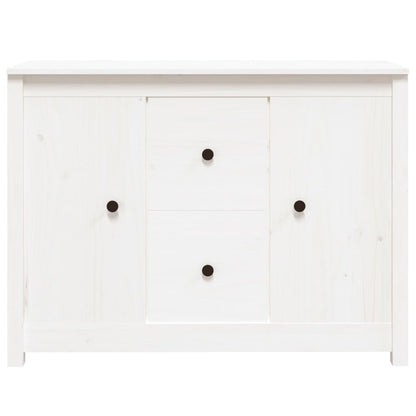 Credenza Bianca 100x35x74 cm in Legno Massello di Pino - homemem39