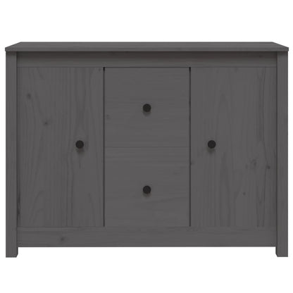 Credenza Grigia 100x35x74 cm in Legno Massello di Pino - homemem39