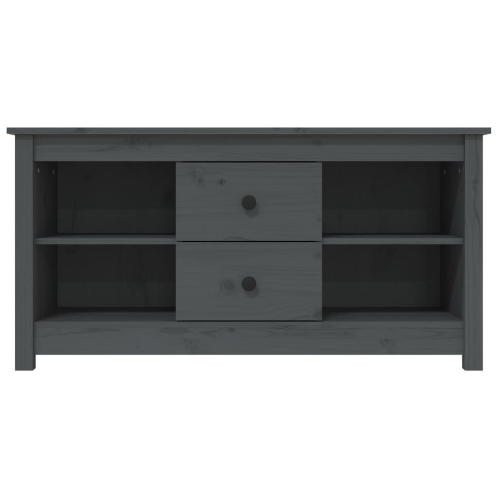 Mobile Porta TV Grigio 103x36,5x52 cm in Legno Massello di Pino - homemem39