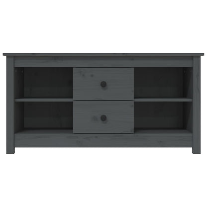 Mobile Porta TV Grigio 103x36,5x52 cm in Legno Massello di Pino - homemem39