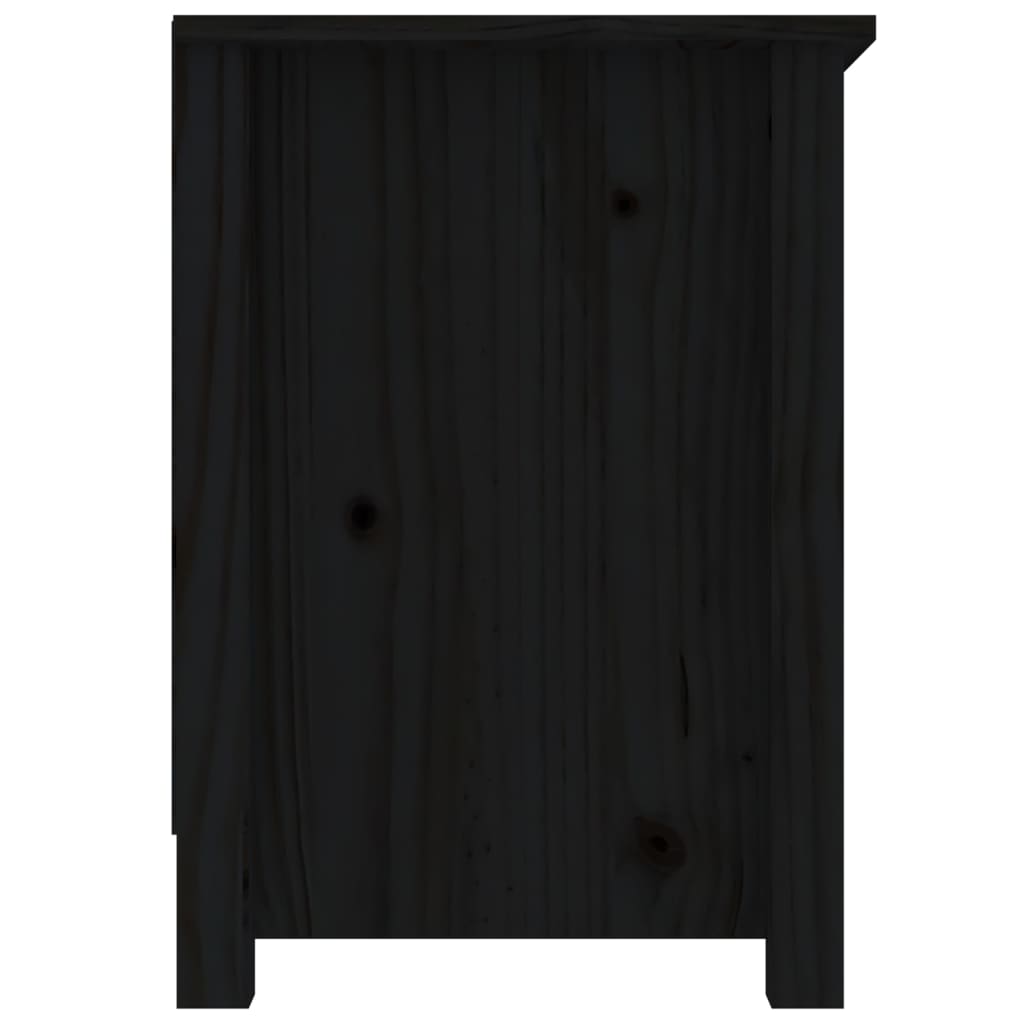 Mobile Porta TV Nero 103x36,5x52 cm in Legno Massello di Pino - homemem39