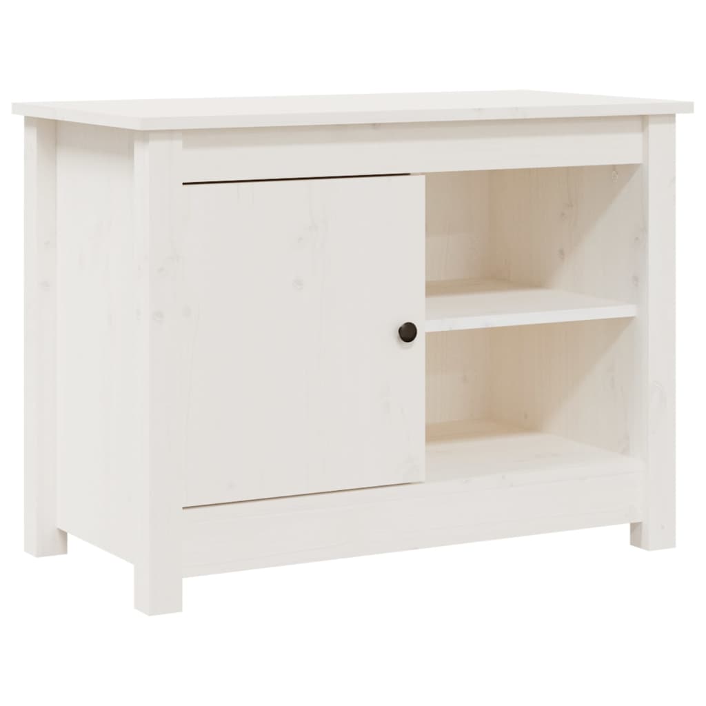 White TV Cabinet 70x36.5x52 cm in Solid Pine Wood