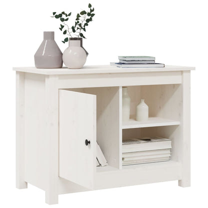 White TV Cabinet 70x36.5x52 cm in Solid Pine Wood