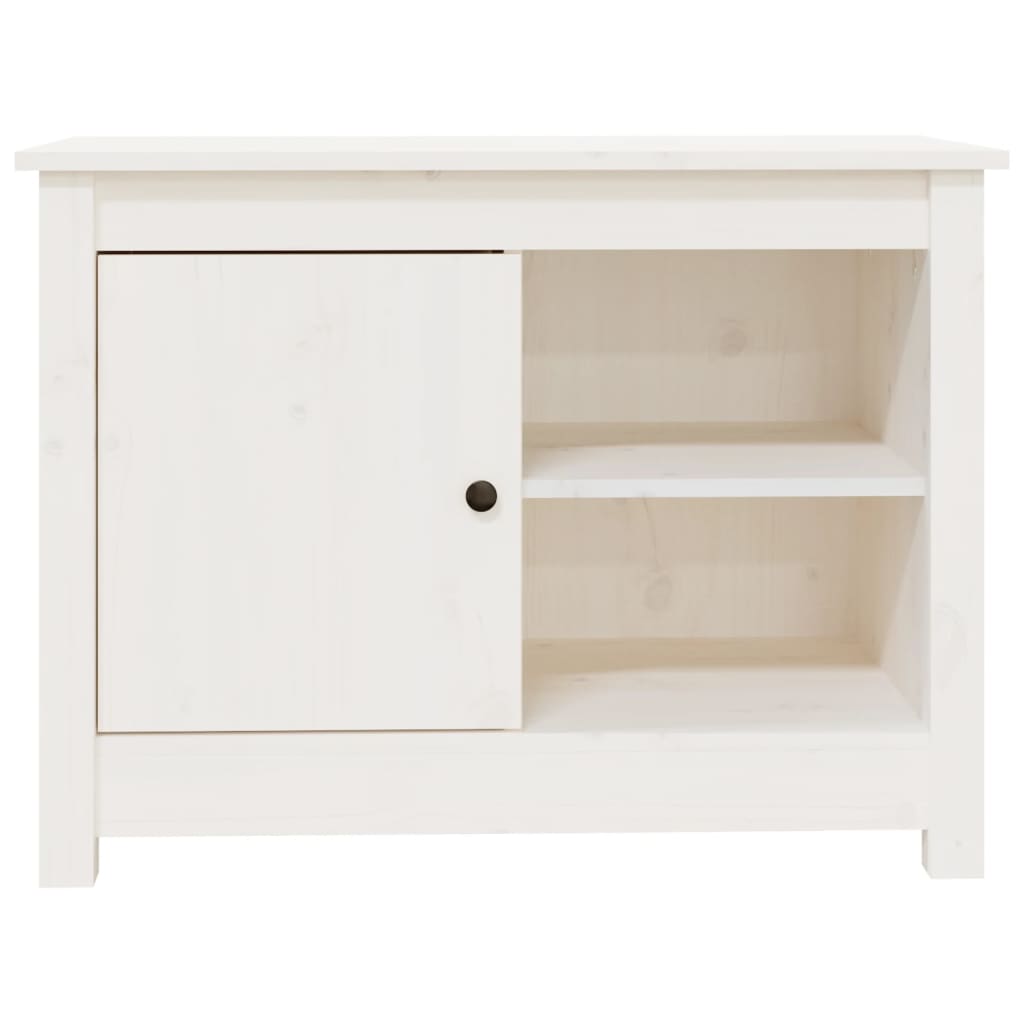 Mobile Porta TV Bianco 70x36,5x52 cm in Legno Massello di Pino