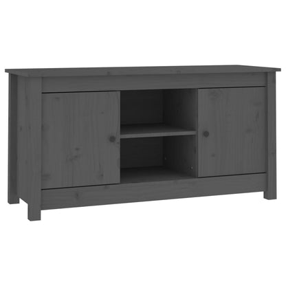 Mobile Porta TV Grigio 103x36,5x52 cm in Legno Massello di Pino - homemem39