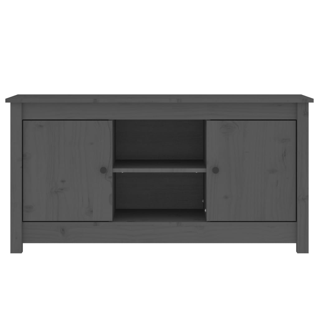 Mobile Porta TV Grigio 103x36,5x52 cm in Legno Massello di Pino - homemem39