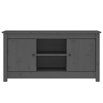 Mobile Porta TV Grigio 103x36,5x52 cm in Legno Massello di Pino - homemem39