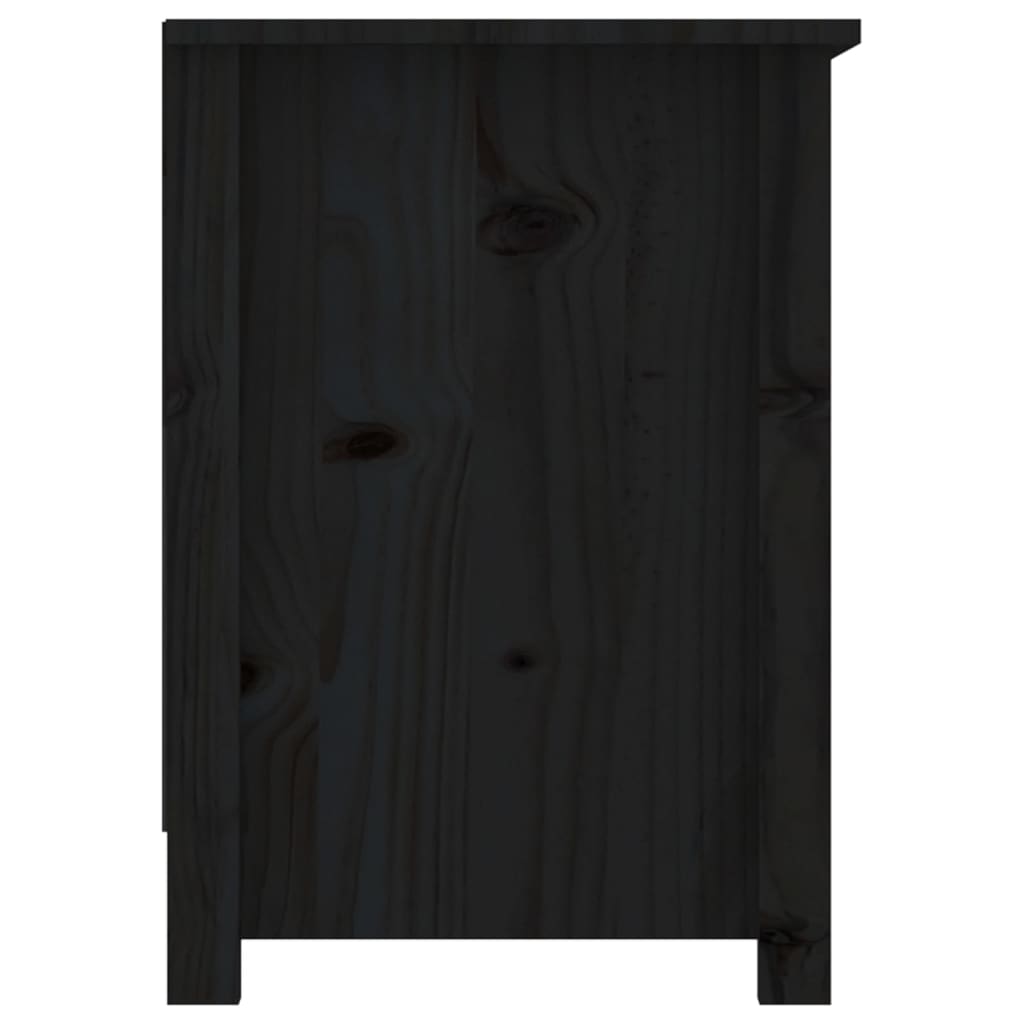 Mobile Porta TV Nero 103x36,5x52 cm in Legno Massello di Pino - homemem39