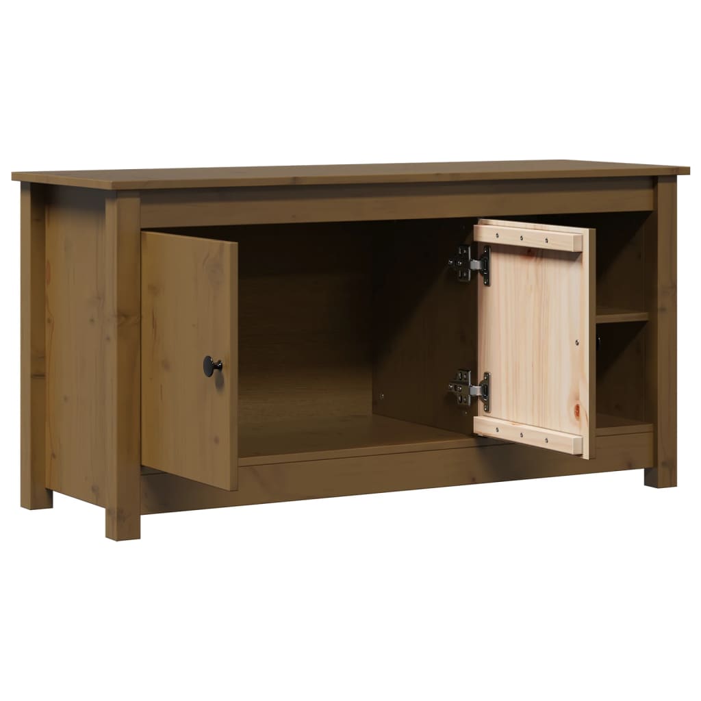 Mobile Porta TV Ambra 103x36,5x52 cm in Legno Massello di Pino - homemem39