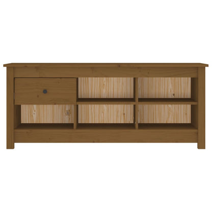 Scarpiera Marrone Ambra 110x38x45,5cm in Legno Massello di Pino - homemem39